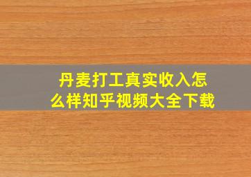 丹麦打工真实收入怎么样知乎视频大全下载