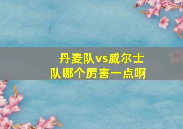 丹麦队vs威尔士队哪个厉害一点啊