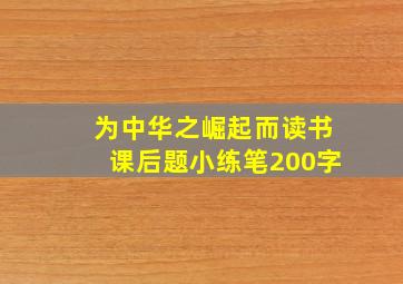 为中华之崛起而读书课后题小练笔200字