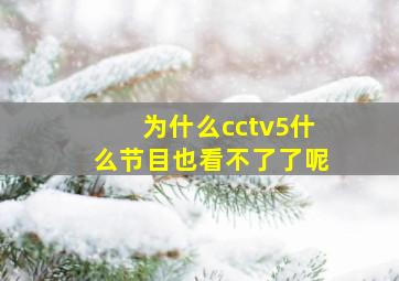 为什么cctv5什么节目也看不了了呢