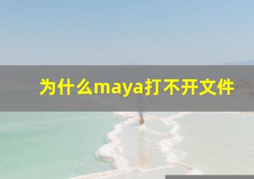 为什么maya打不开文件