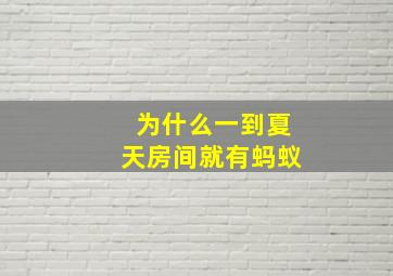 为什么一到夏天房间就有蚂蚁