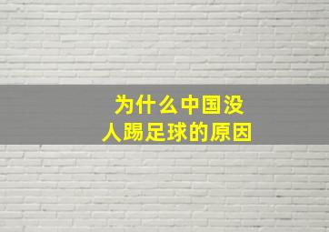 为什么中国没人踢足球的原因