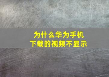 为什么华为手机下载的视频不显示