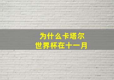 为什么卡塔尔世界杯在十一月