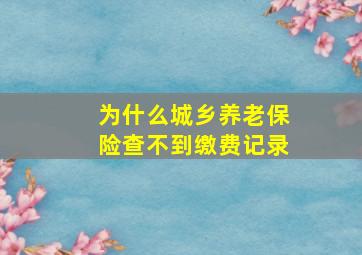 为什么城乡养老保险查不到缴费记录