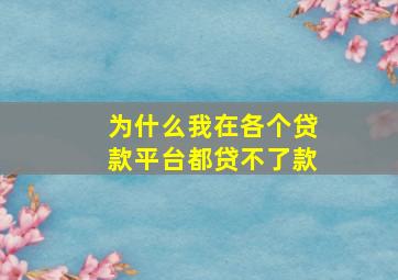 为什么我在各个贷款平台都贷不了款