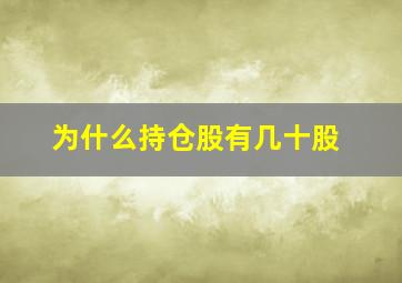 为什么持仓股有几十股