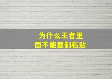 为什么王者里面不能复制粘贴