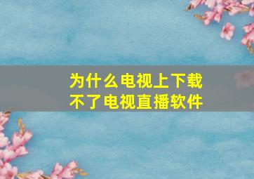 为什么电视上下载不了电视直播软件