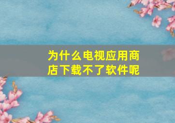 为什么电视应用商店下载不了软件呢