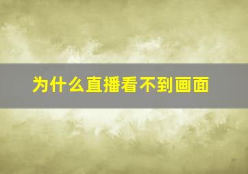 为什么直播看不到画面