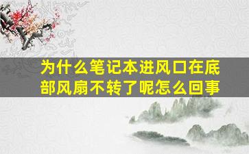 为什么笔记本进风口在底部风扇不转了呢怎么回事