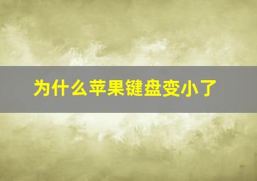 为什么苹果键盘变小了