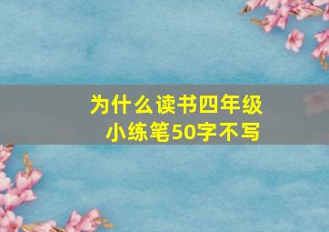 为什么读书四年级小练笔50字不写