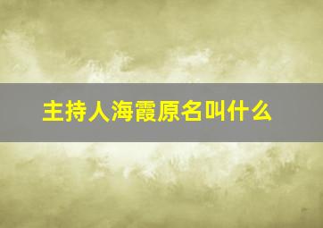 主持人海霞原名叫什么