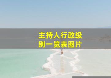 主持人行政级别一览表图片