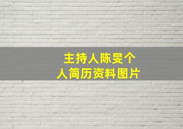 主持人陈旻个人简历资料图片