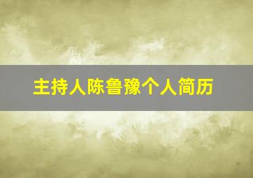 主持人陈鲁豫个人简历