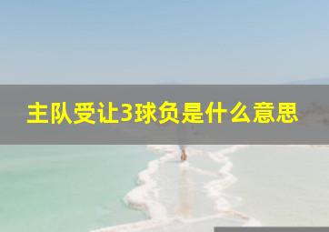 主队受让3球负是什么意思