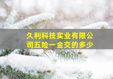 久利科技实业有限公司五险一金交的多少