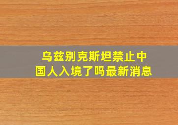 乌兹别克斯坦禁止中国人入境了吗最新消息