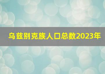 乌兹别克族人口总数2023年