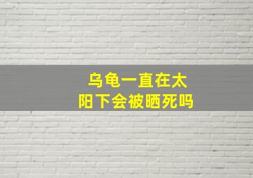 乌龟一直在太阳下会被晒死吗