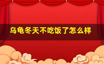 乌龟冬天不吃饭了怎么样