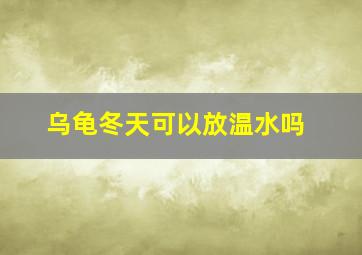 乌龟冬天可以放温水吗