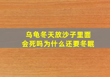 乌龟冬天放沙子里面会死吗为什么还要冬眠