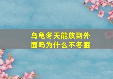 乌龟冬天能放到外面吗为什么不冬眠