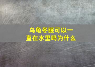 乌龟冬眠可以一直在水里吗为什么