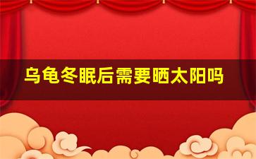 乌龟冬眠后需要晒太阳吗