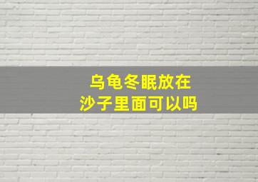 乌龟冬眠放在沙子里面可以吗