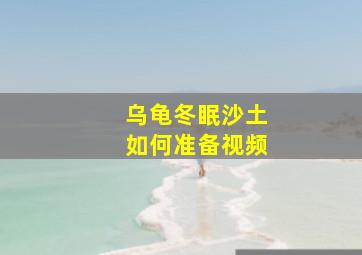 乌龟冬眠沙土如何准备视频