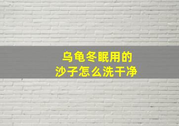 乌龟冬眠用的沙子怎么洗干净