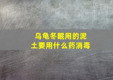 乌龟冬眠用的泥土要用什么药消毒