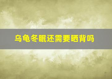 乌龟冬眠还需要晒背吗