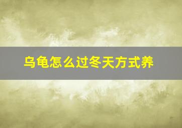 乌龟怎么过冬天方式养