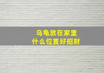 乌龟放在家里什么位置好招财