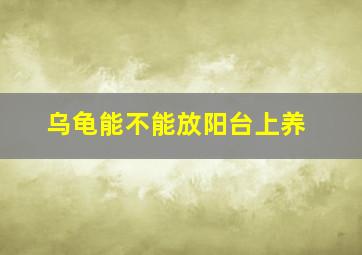 乌龟能不能放阳台上养