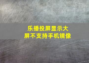 乐播投屏显示大屏不支持手机镜像