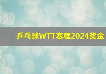 乒乓球WTT赛程2024奖金