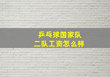 乒乓球国家队二队工资怎么样