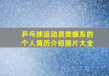 乒乓球运动员樊振东的个人简历介绍图片大全