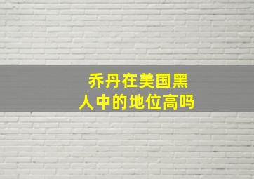 乔丹在美国黑人中的地位高吗