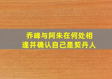 乔峰与阿朱在何处相逢并确认自己是契丹人