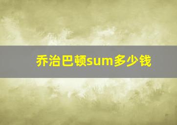 乔治巴顿sum多少钱