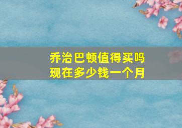 乔治巴顿值得买吗现在多少钱一个月